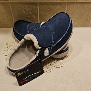 Brand New In Box Womens Spenco Siesta Slides Cozy In Navy Size 6